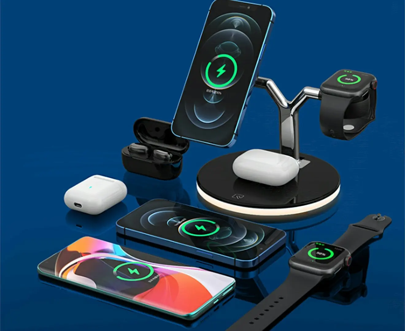 Three in one Magnet Fast Wireless Charger For iPhone12,Apple Watch