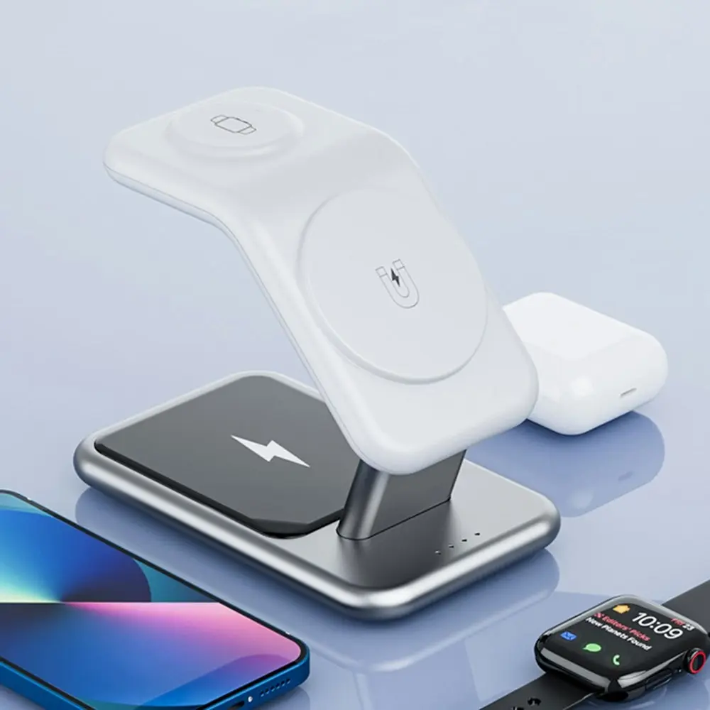 15W Multifunctional Magnetic Desktop 3 In 1 Wireless Charger Suitable For iPhone