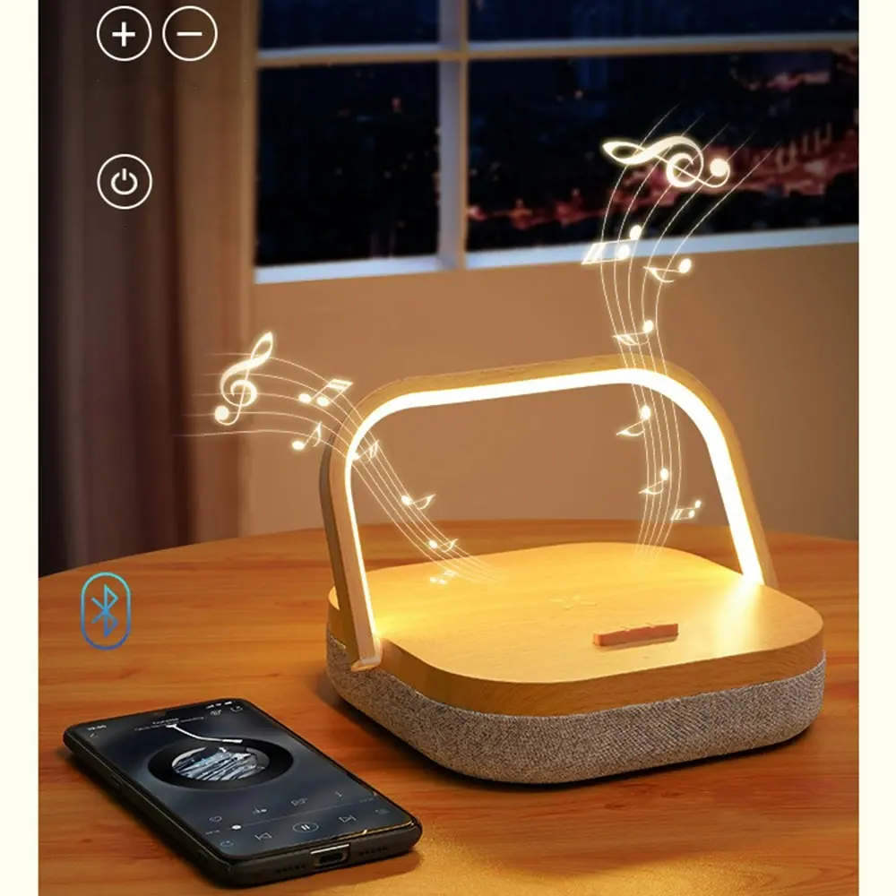 LED Wireless Charger Bluetooth Speaker Desk Light Induction Night Light