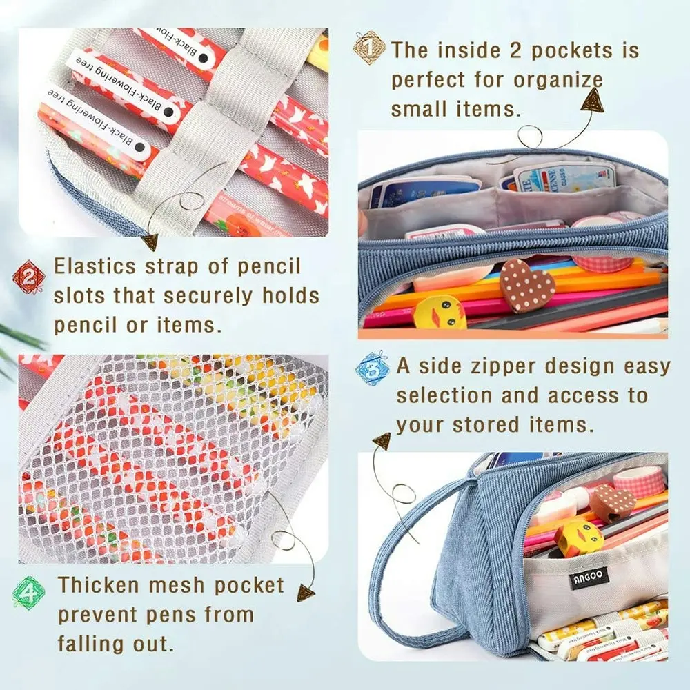 Large Capacity Pencil Case Kawaii School Pen Case Supplies Pencil Storage Bag