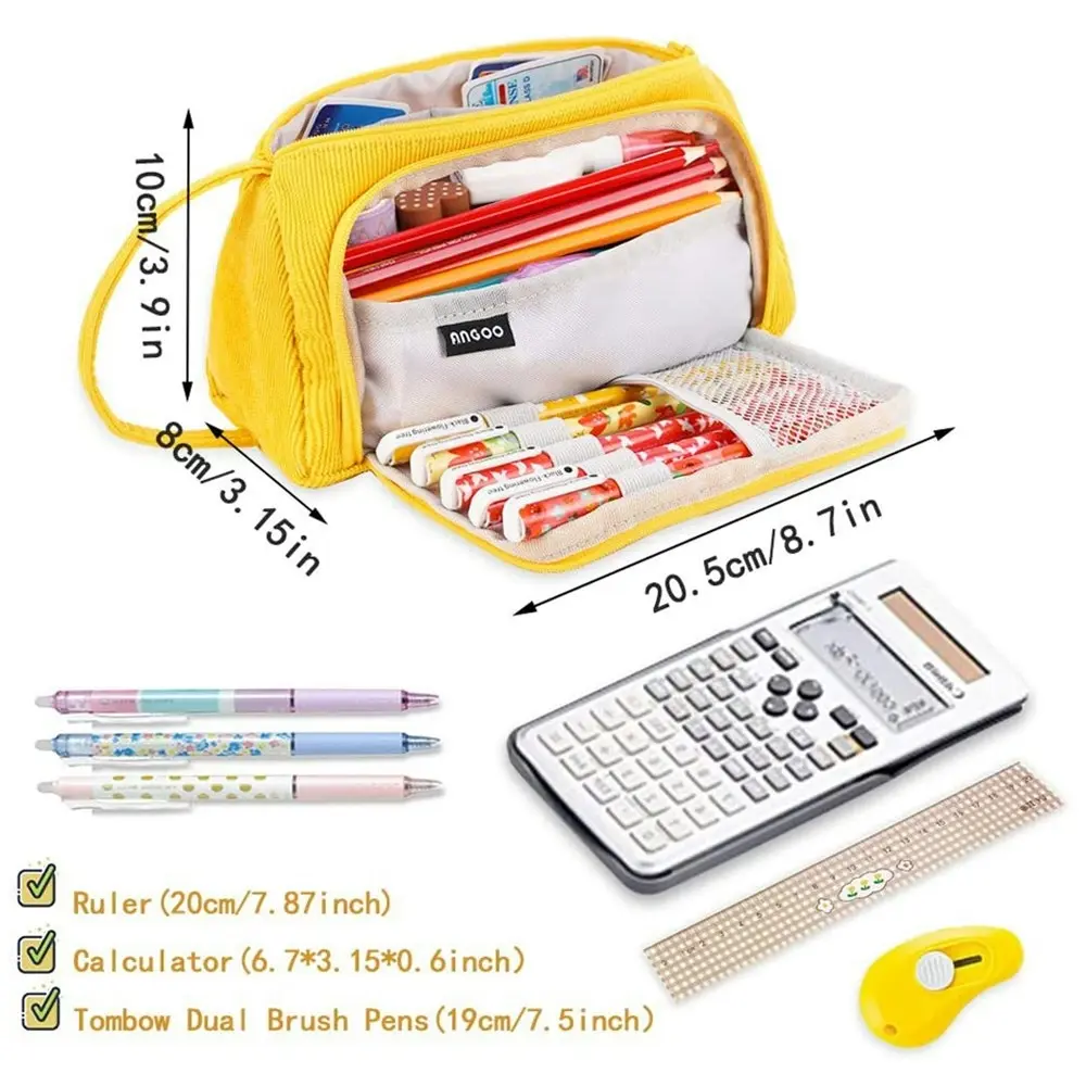 Large Capacity Pencil Case Kawaii School Pen Case Supplies Pencil Storage Bag