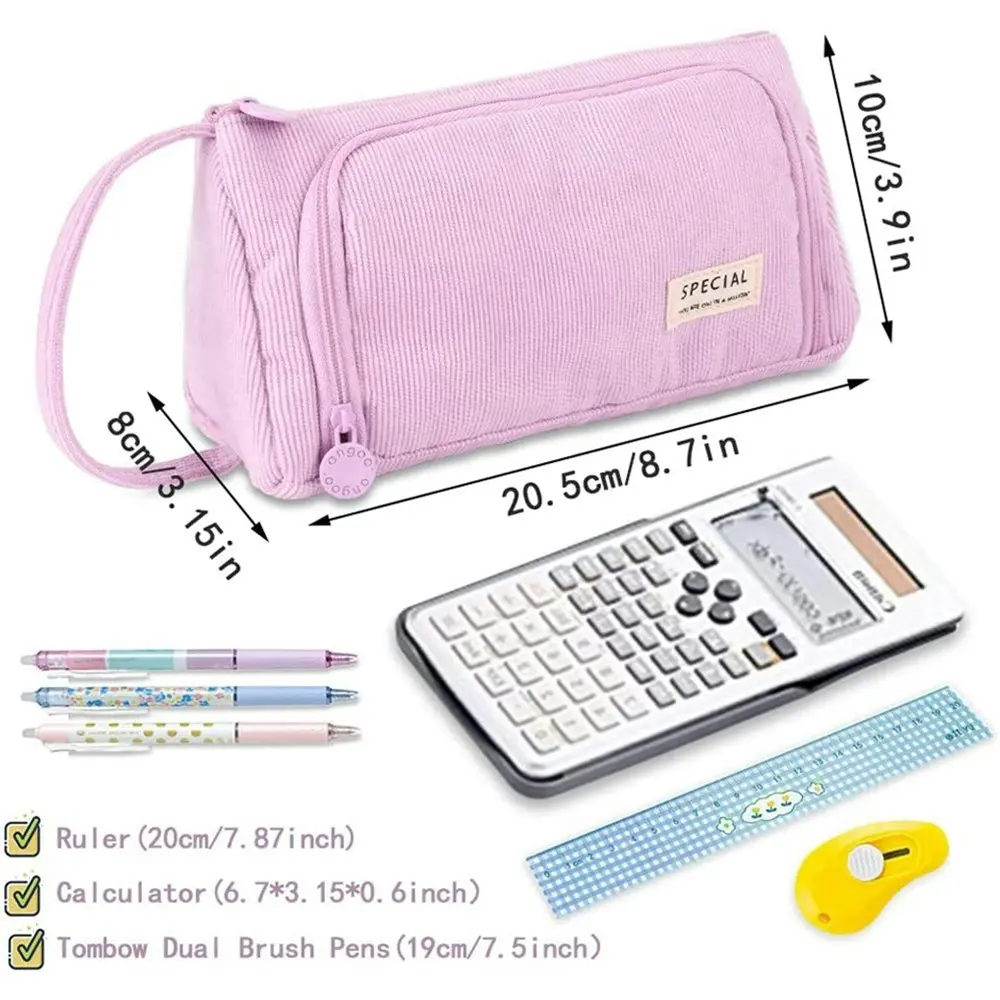 Large Capacity Pencil Case Kawaii School Pen Case Supplies Pencil Storage Bag