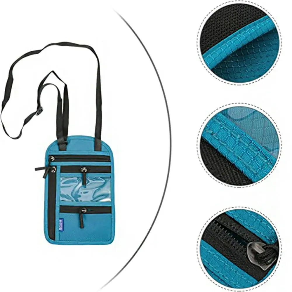 Multifunctional Neck Passport Bag RFID Shoulder Storage Certificate Package