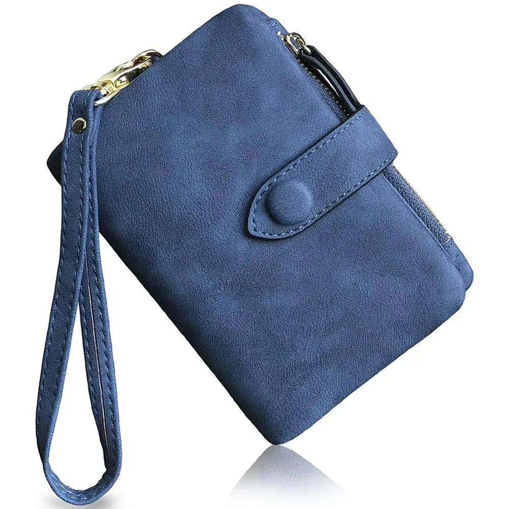 Women's Leather Wallet RFID Ladies Wristlet with Card Holder ID Coin Purse