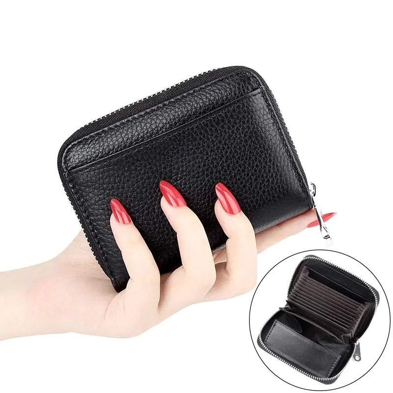 Leather RFID Blocking Credit Card Case Holder Travel Wallet