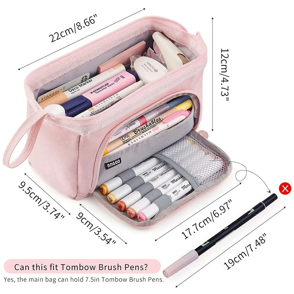 Pencil Case Large Capacity Pencil Pouch Handheld Pen Bag Cosmetic Portable Gift