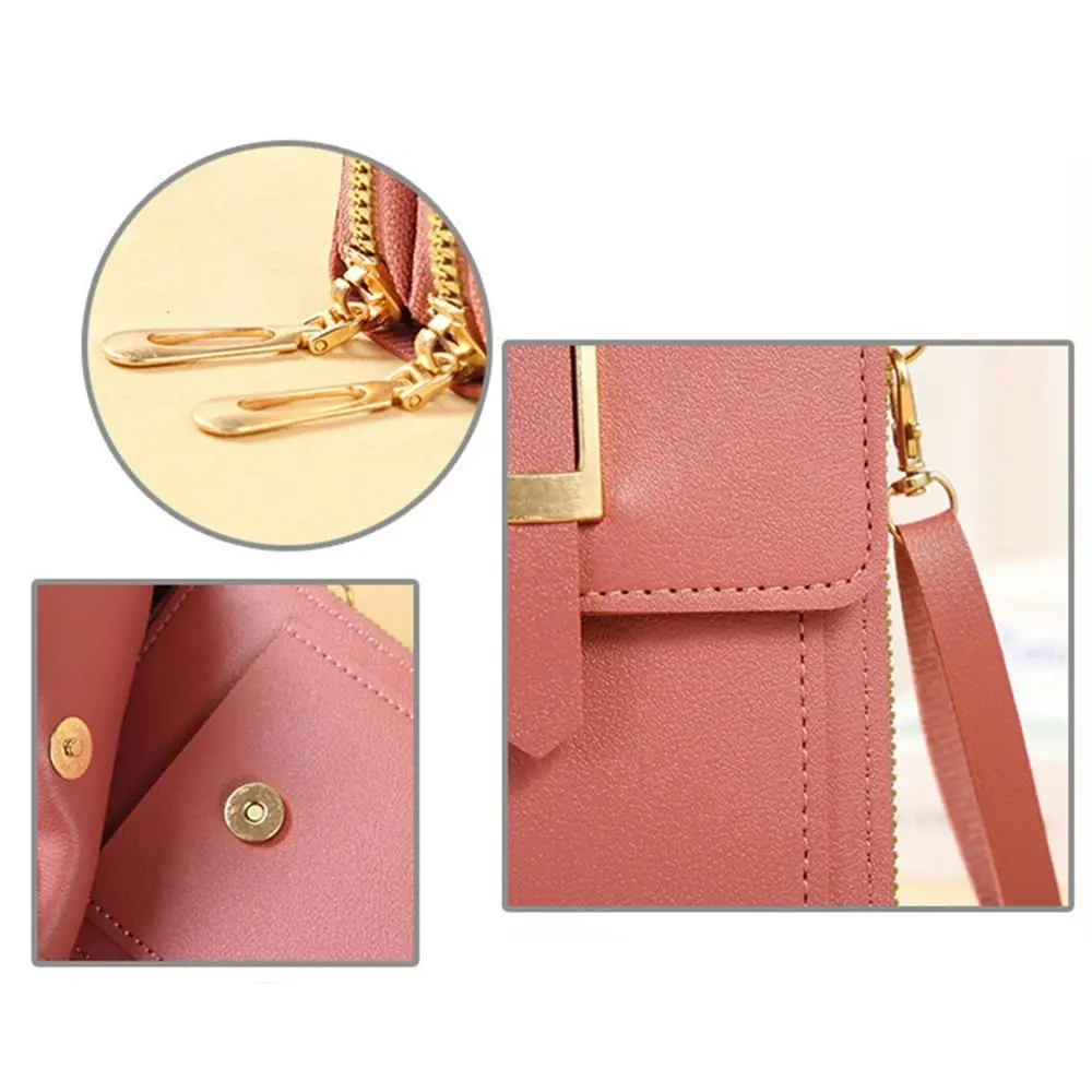 Women  Leather Wallet Touch Screen Phone Bag Crossbody Shoulder Strap Handbag