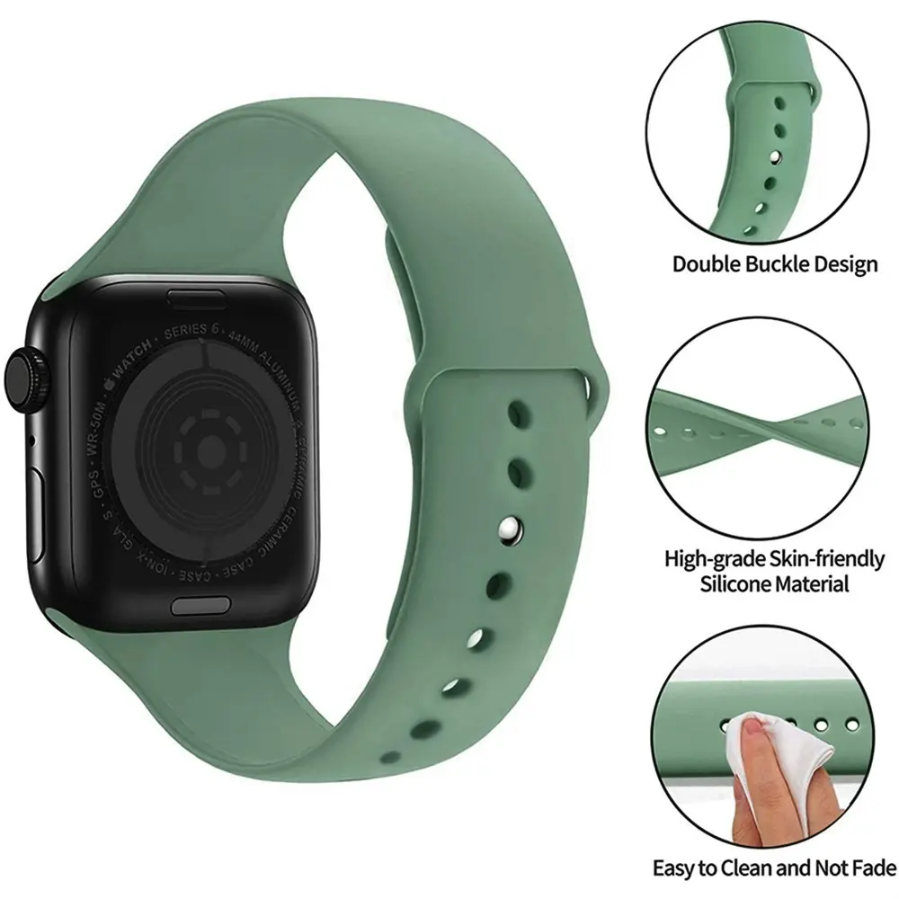 4 Pcs Silicone Strap With Screen Protector Case For iWatch Series 1/2/3/4/5/6