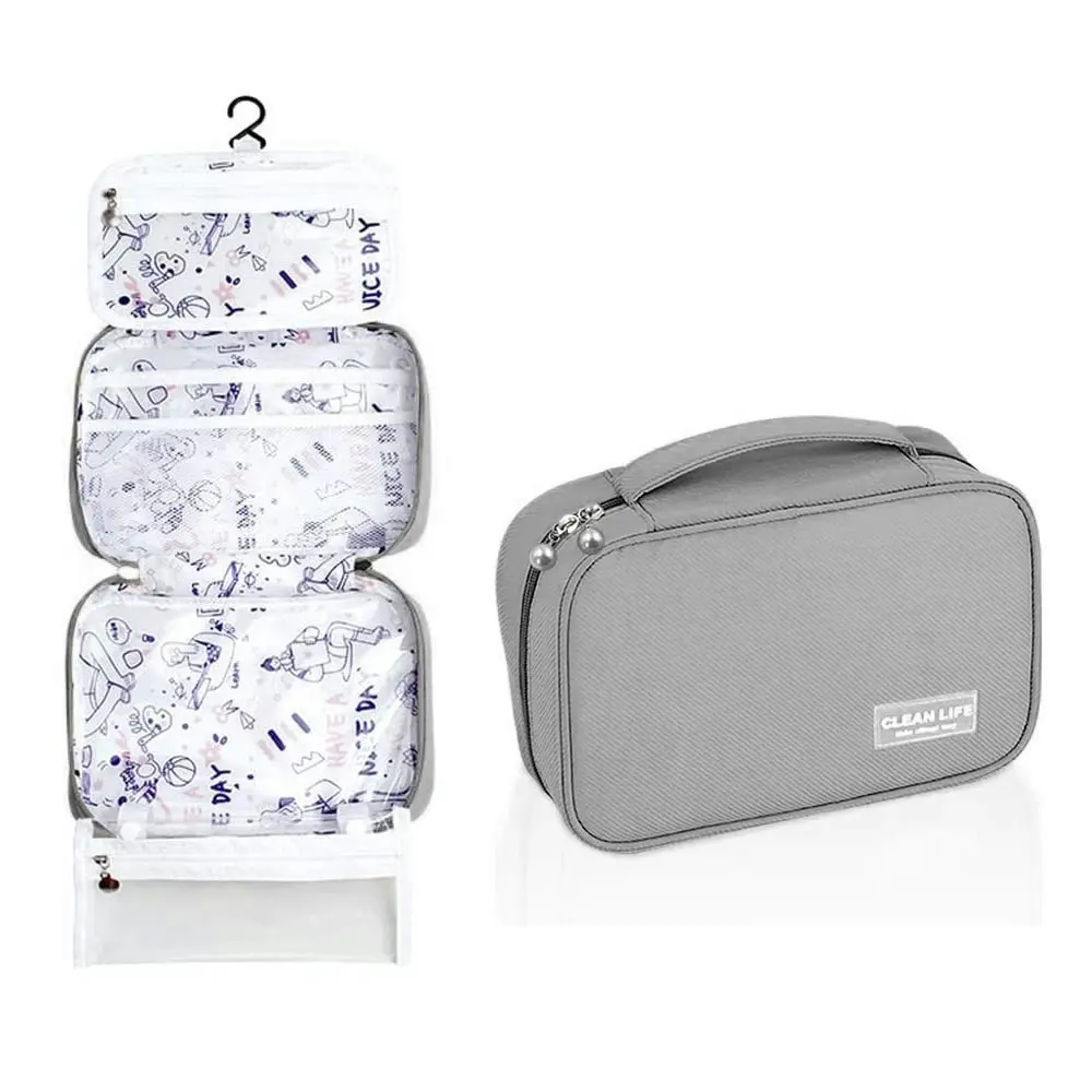 Hanging Toiletry Bag with Detachable Clear Bag Water-Resistant Cosmetic Bag