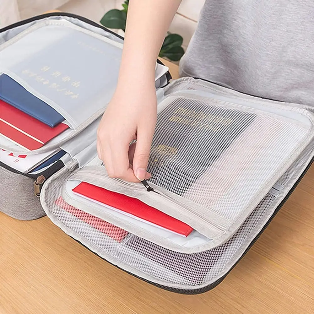 Large Capacity Multi-Layer Document Storage Bag Certificate File Organizer