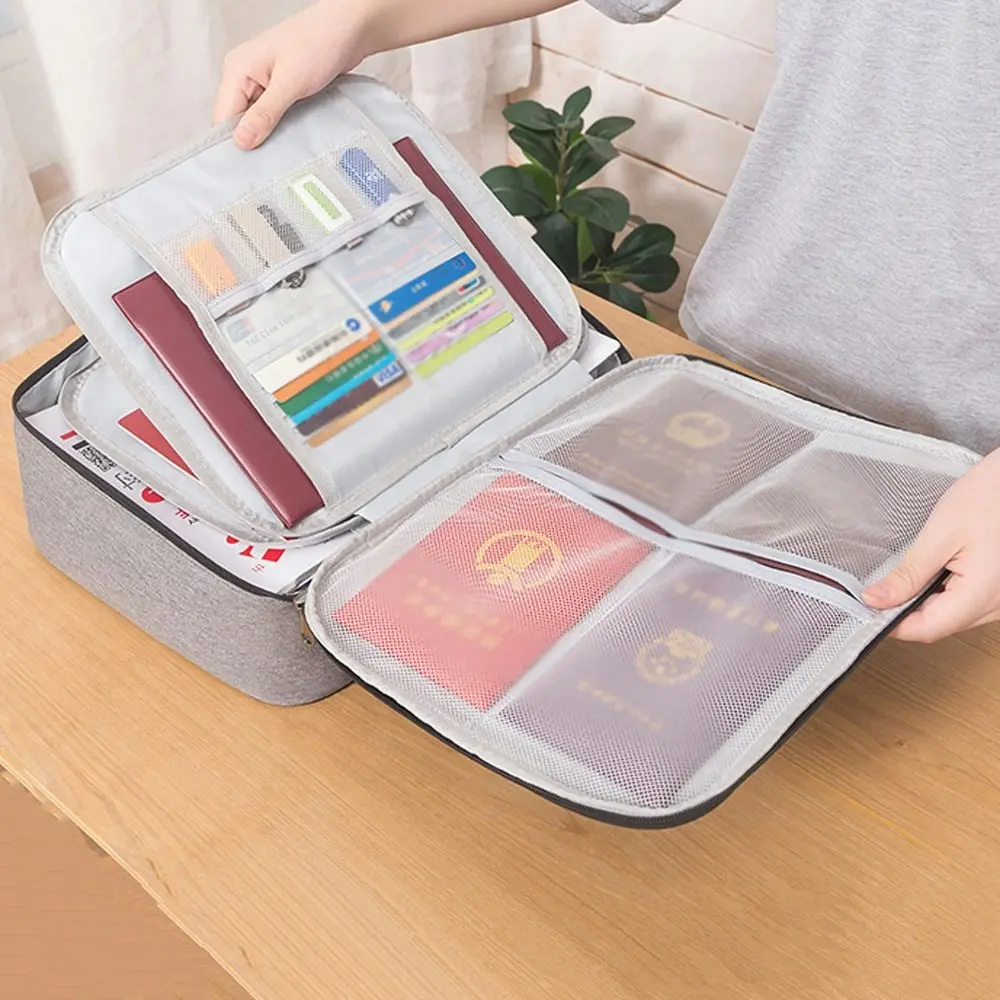 Large Capacity Multi-Layer Document Storage Bag Certificate File Organizer