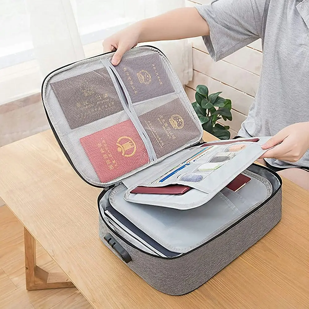 Large Capacity Multi-Layer Document Storage Bag Certificate File Organizer