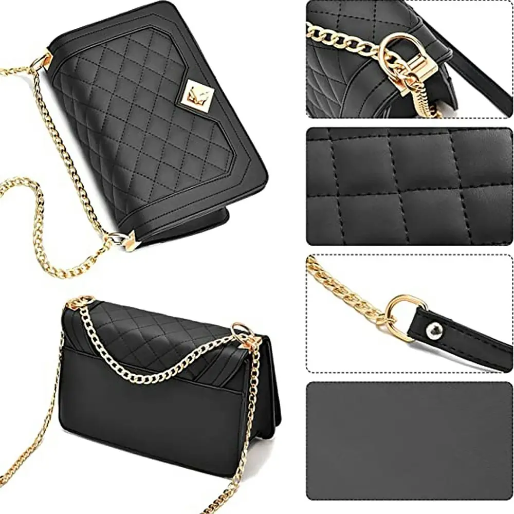 Crossbody Bags for Women Small Handbags PU Leather Shoulder Bag with Chain Strap