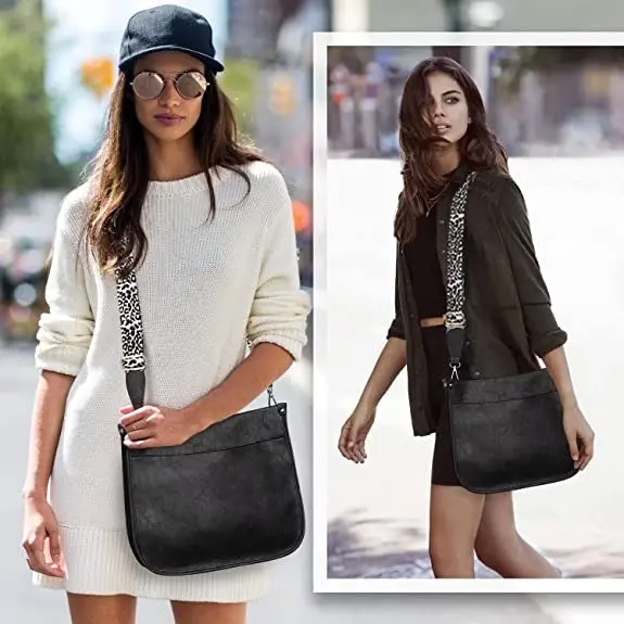 Vegan Leather Crossbody Bags for Women Crossbody Purse Zipped Shoulder Bag