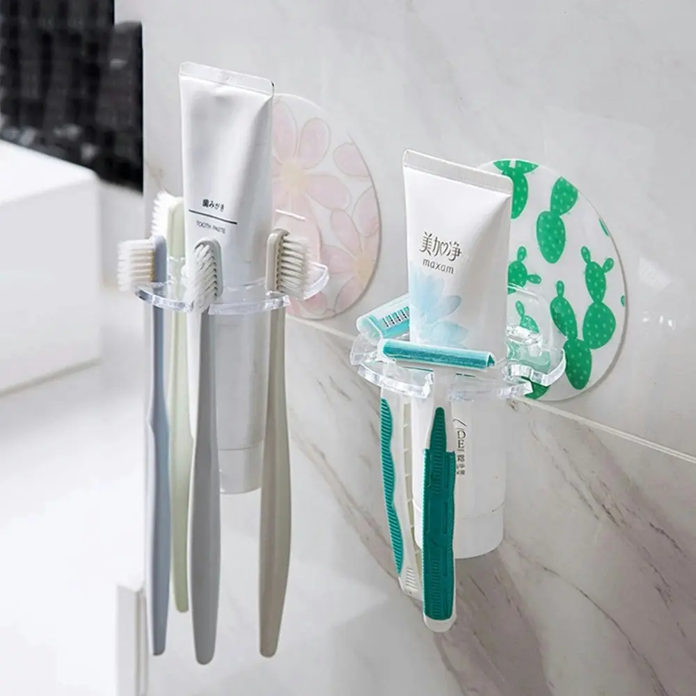 3pcs Multifunctional wall-mounted toothbrush and toothpaste storage rack