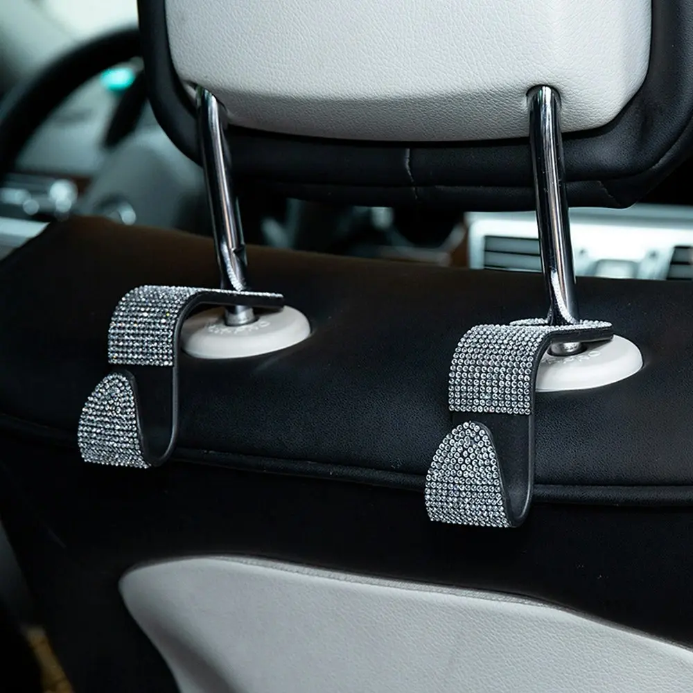 Multifunctional Portable Rhinestone Car Seat Back Hook Headrest Storage Holder