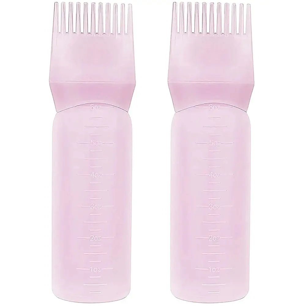 2 Pcs Graduated Scale Applicator Bottle for Hair Dye Bottle Applicator Brush