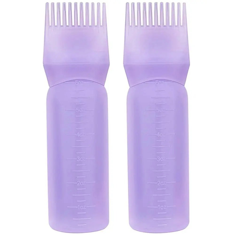 2 Pcs Graduated Scale Applicator Bottle for Hair Dye Bottle Applicator Brush