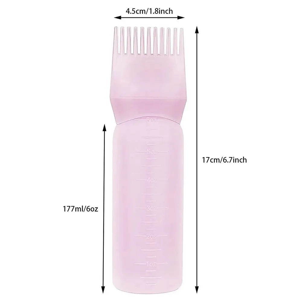 2 Pcs Graduated Scale Applicator Bottle for Hair Dye Bottle Applicator Brush