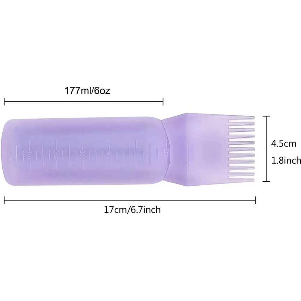 2 Pcs Graduated Scale Applicator Bottle for Hair Dye Bottle Applicator Brush