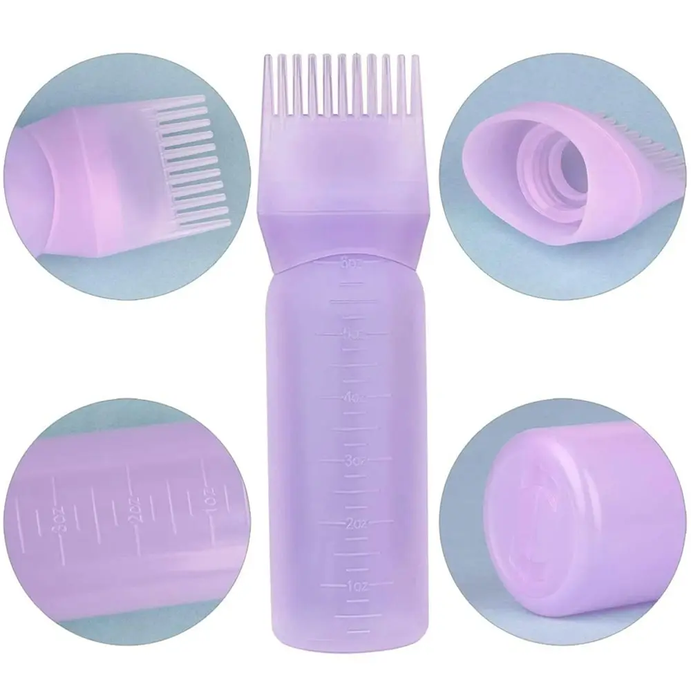 2 Pcs Graduated Scale Applicator Bottle for Hair Dye Bottle Applicator Brush