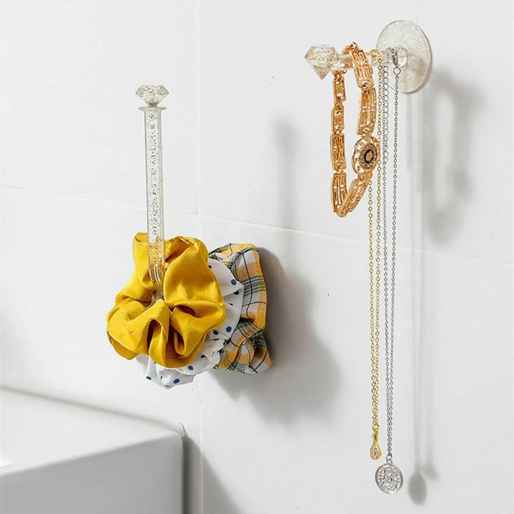 3Pcs Multifunctional Transparent Crystal Hook  Free Punch Wall Finishing Hook