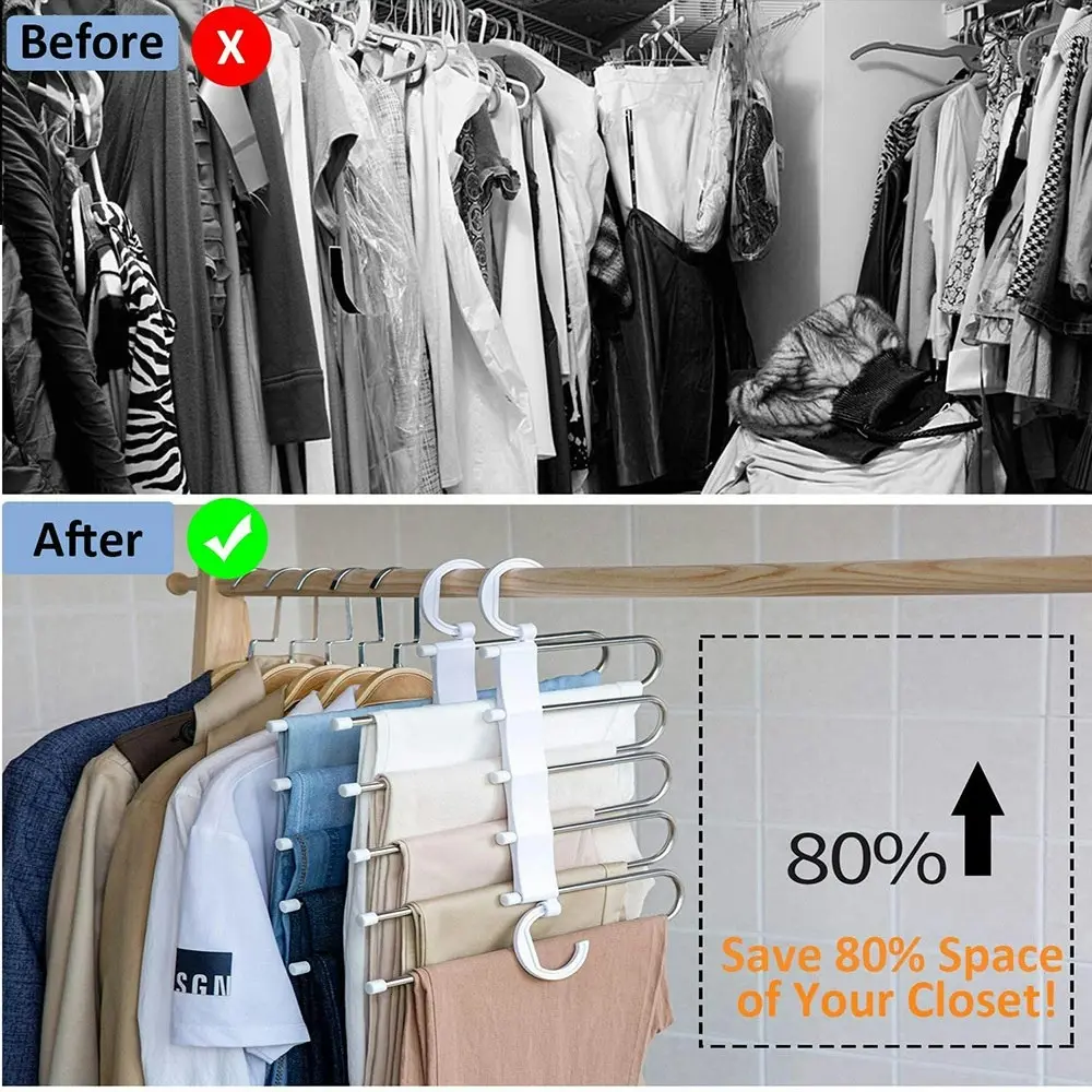 Multi-functional Trouser Storage Rack Closet Stainless Steel Clothes Hanger