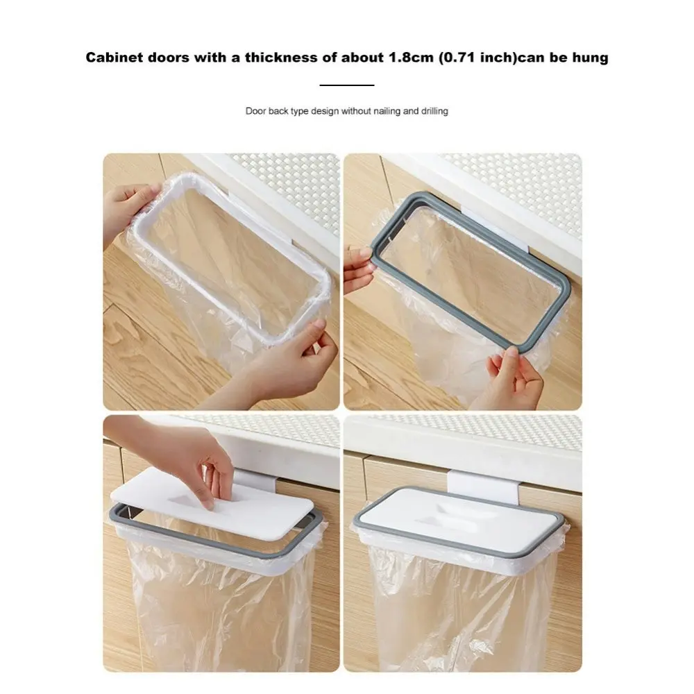 Portable Plastic Garbage Hanging Bag Kitchen Trash Storage Rack Bag Hook