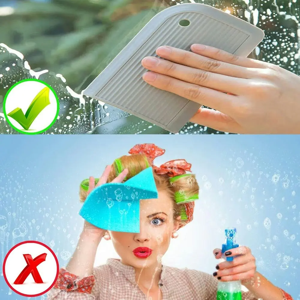 2Pcs Multi-Purpose Silicon Squeegee Mini Cleaning Scraper for Window And Glass