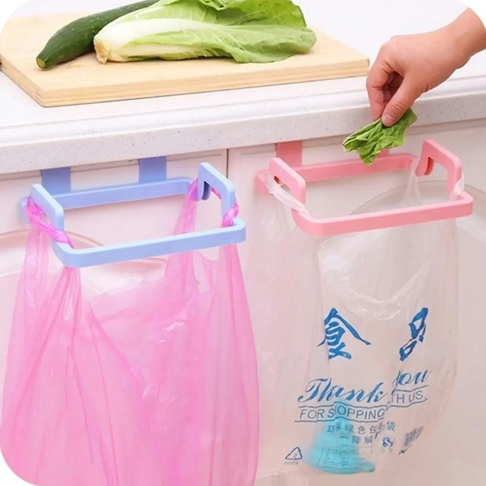 2Pcs Hanging Trash Bag Rack Rubbish Bag Storage Rack Holder Kitchen Gadgets