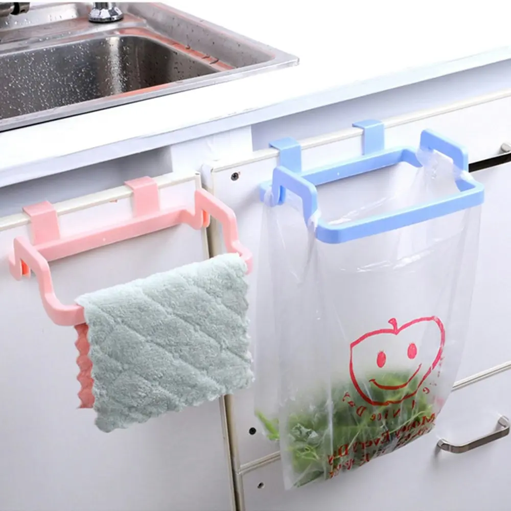 2Pcs Hanging Trash Bag Rack Rubbish Bag Storage Rack Holder Kitchen Gadgets