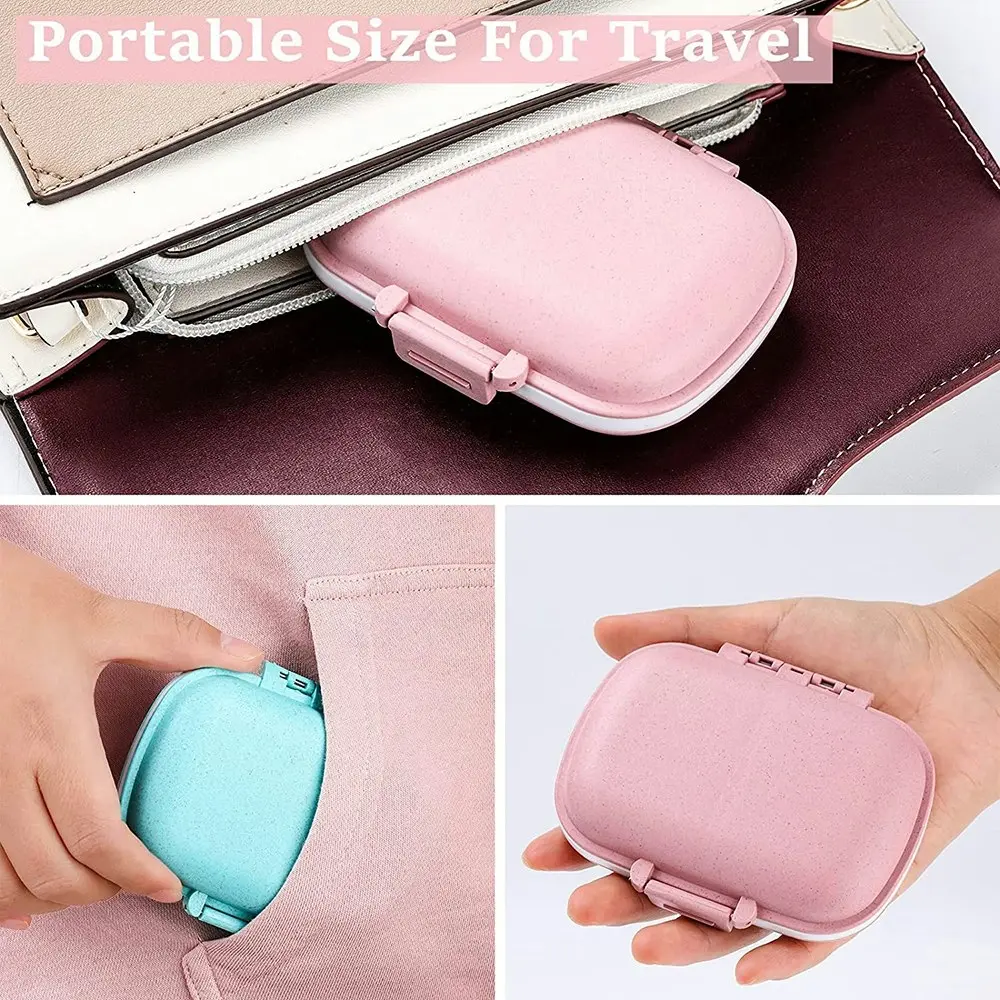 2Pcs Travel Pill Organizer Moisture Proof Pill Box Pocket Purse Daily Pill Case