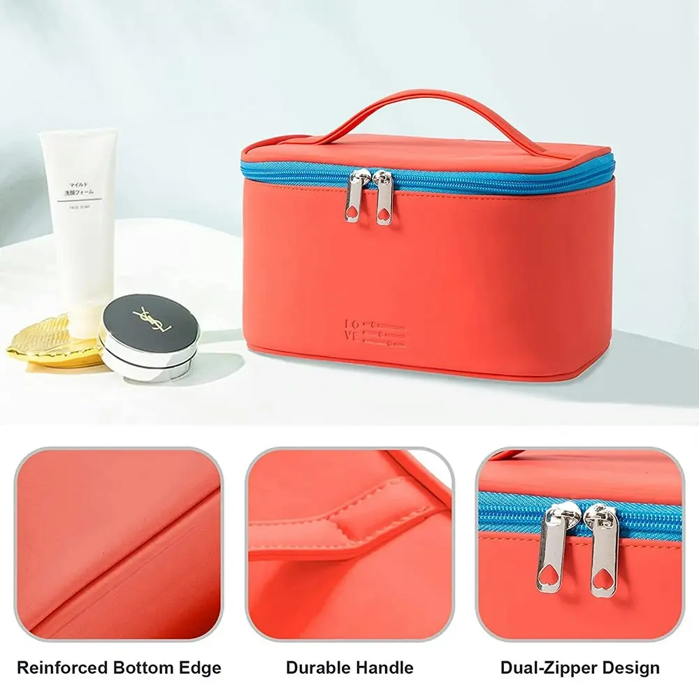 PU Handbag Cosmetic Bag Portable Travel Wash Bag Cosmetic Storage Bag