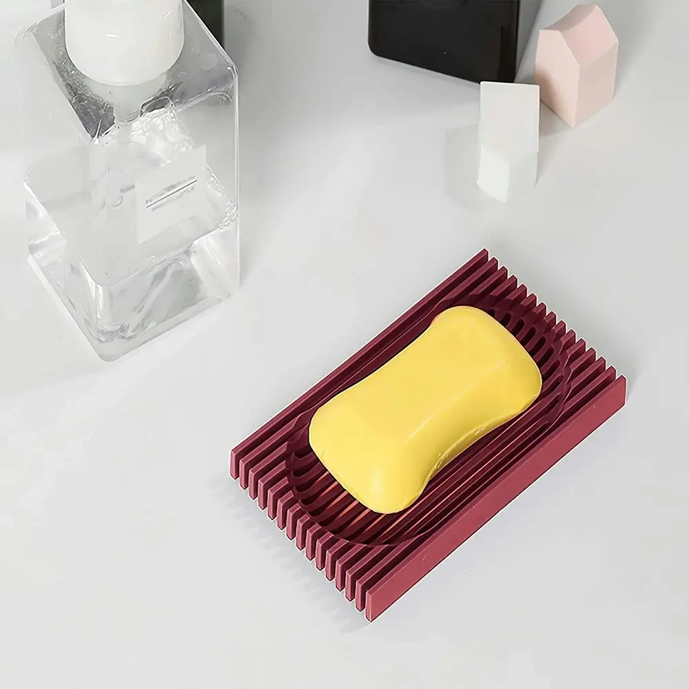 2pcs Drainable soap box bathroom silicone soap holder