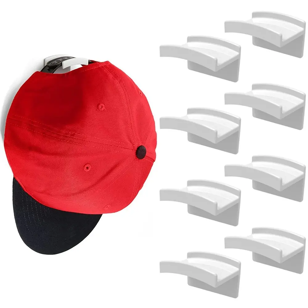 8 Pcs Hat Holder No Drilling Sticky Wall Hook Self Adhesive Baseball Hat Rack