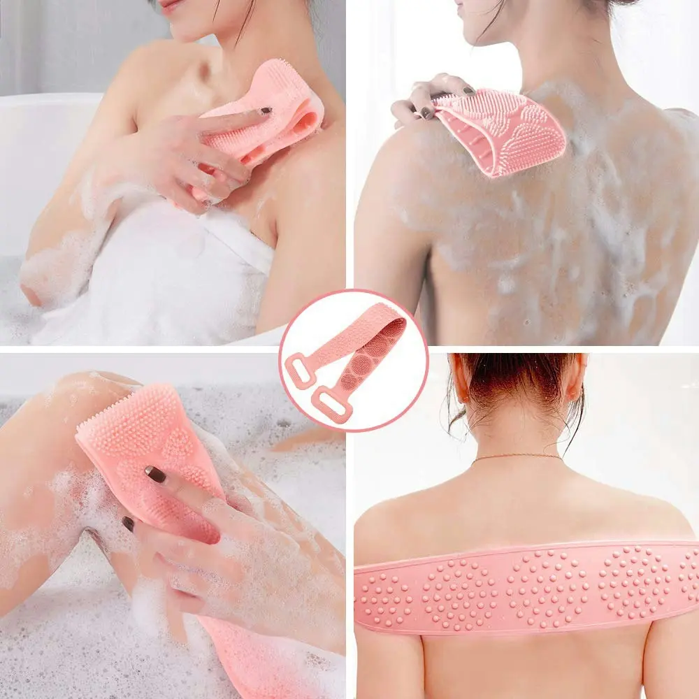 2 pack Silicone Back Scrubber for Shower Handle Body Washer