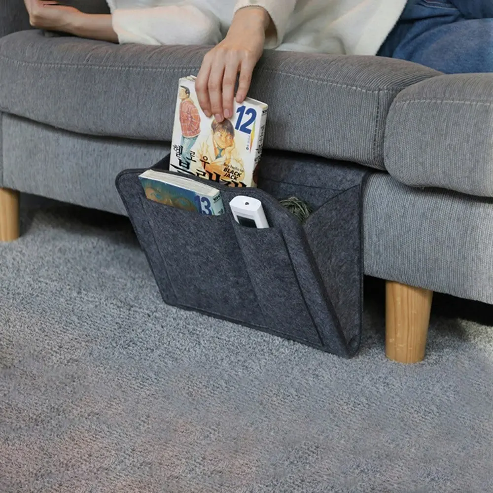 Soft Felt Bed Hanging Storage/Organizer with Pockets, Magazine Phone Tablet Tissue Holder