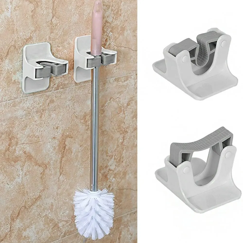 4Pcs Multifunctional Wall Mounted Storage Rack Free Punching Mop Rack