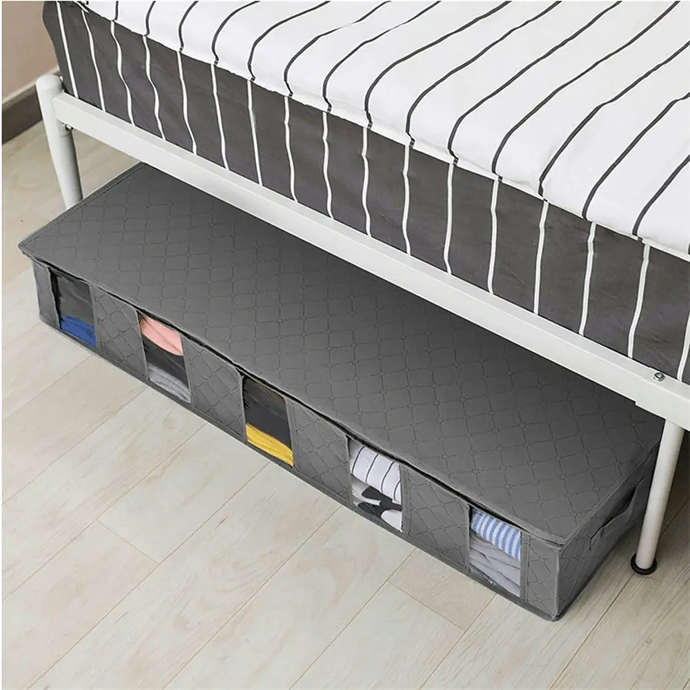 Non-Woven Under Bed Clothes Organizer Large Dividers Storage Bag