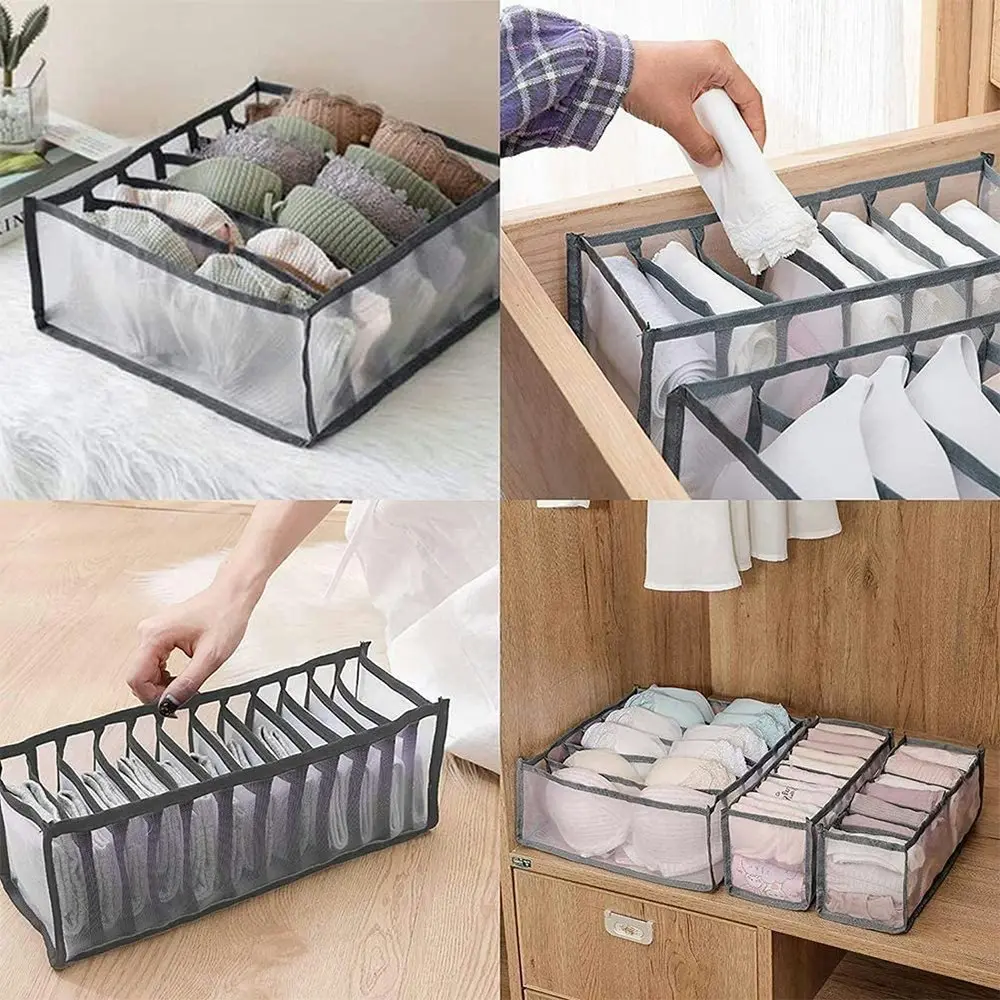 3 packs Underwear Socks Storage Box Foldable Underwear Storage Box