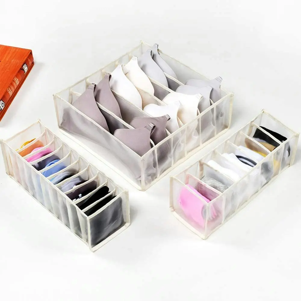 3 packs Underwear Socks Storage Box Foldable Underwear Storage Box