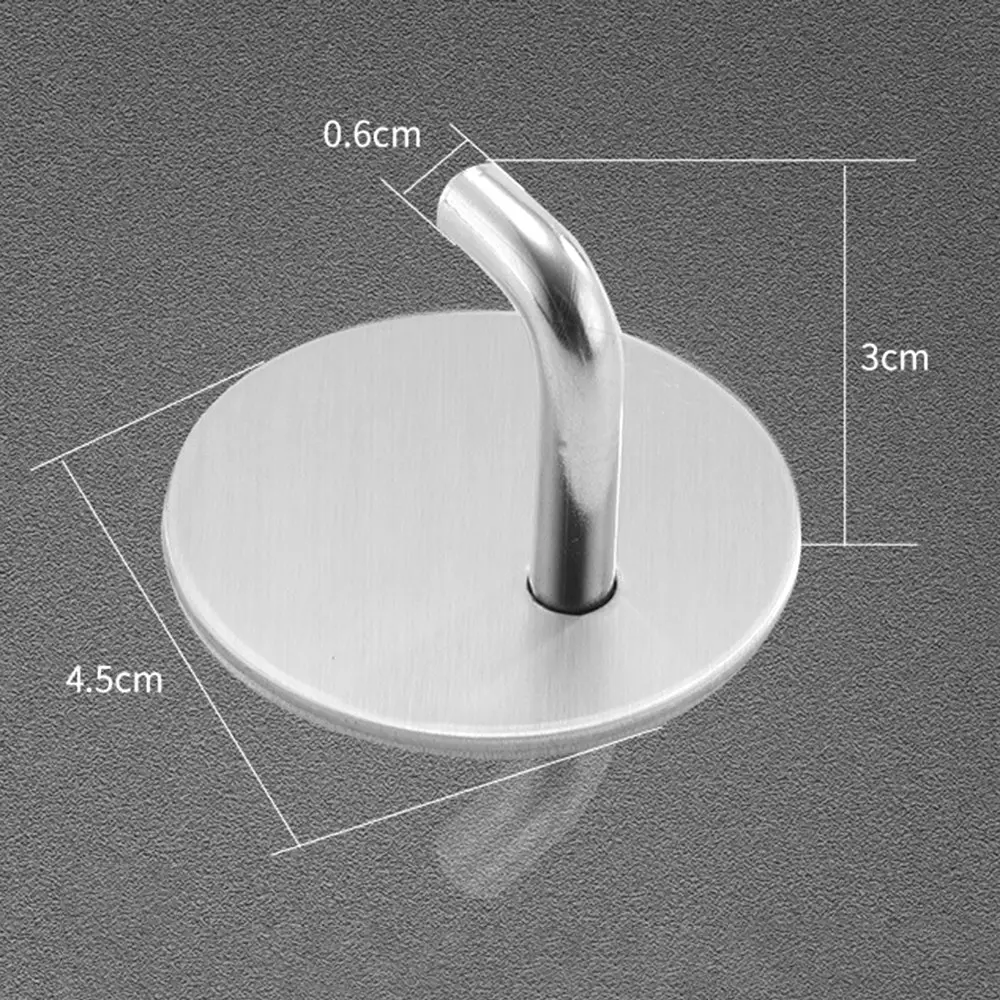 4 pack Stainless Steel Self Adhesive Hook Punch Free Kitchen Bathroom Hanger