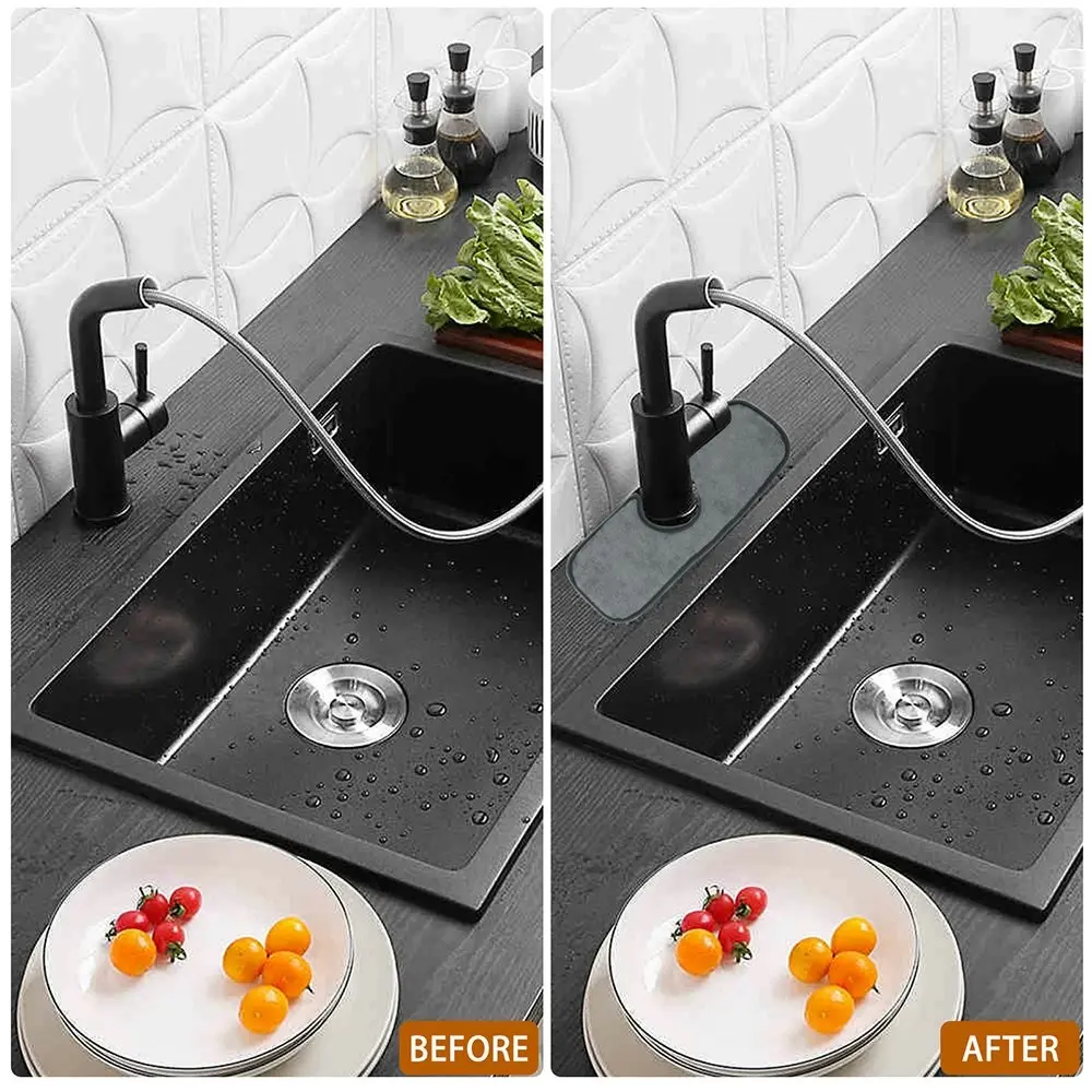 2pcs kitchen faucet absorbent pad kitchen bathroom countertop protection pad