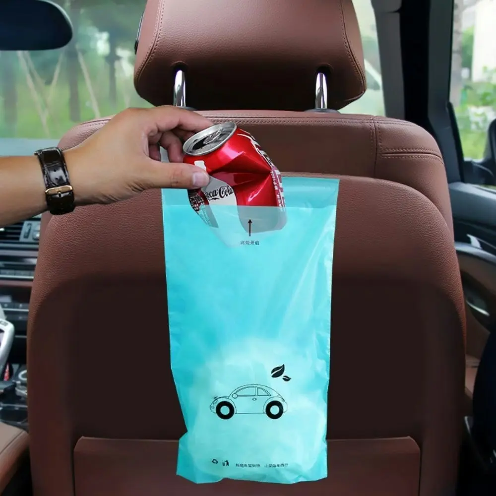 50pcs Disposable Hanging Self-Adhesive Car Trash Bag Garbage Bin