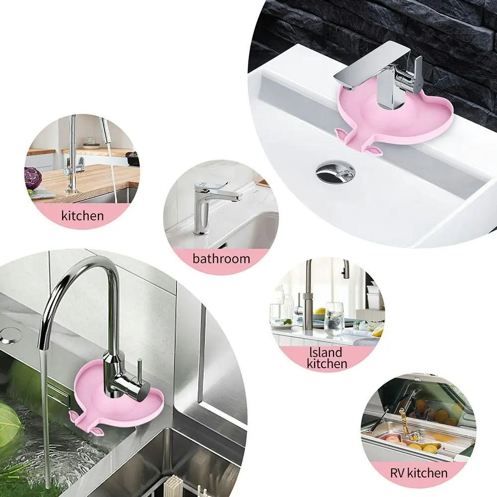 3 Pes Silicone Faucet Mat Sink Splash Pad Drainage Pad