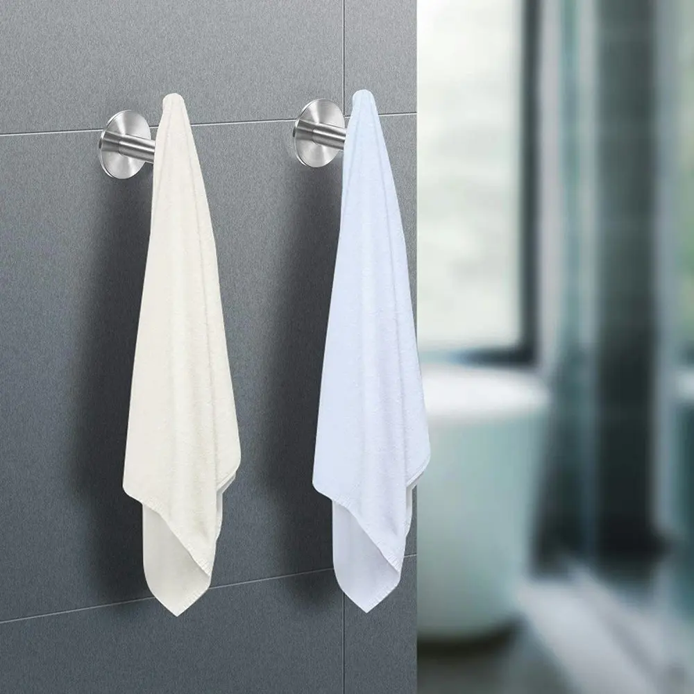 2 Pack Self Adhesive Towel Coat Hook Stainless Steel Waterproof Clothes Holder