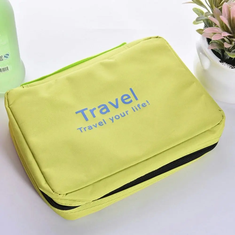 Portable Waterproof Letter Cosmetic Bag Large Capacity Travel Toiletry Bag