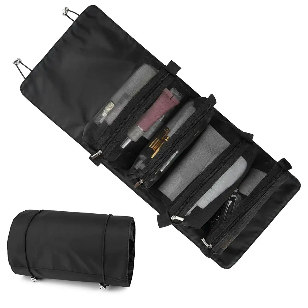 4-in-1 Hanging Toiletry Bag Travel Toiletries Foldable Compact Cosmetic Kit