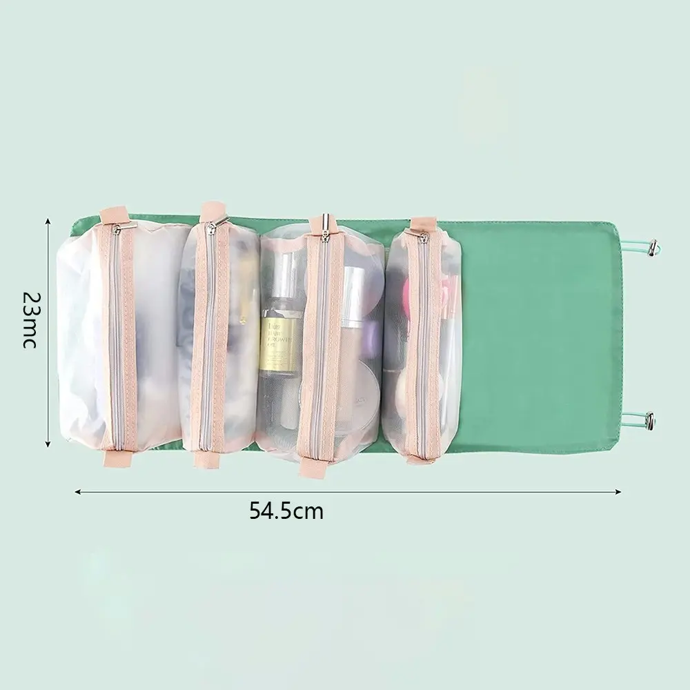 4-in-1 Hanging Toiletry Bag Travel Toiletries Foldable Compact Cosmetic Kit