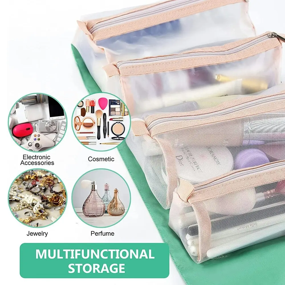 4-in-1 Hanging Toiletry Bag Travel Toiletries Foldable Compact Cosmetic Kit